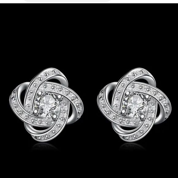 The Ambassador Earring in 925 silver and cz - Picture 3 of 5